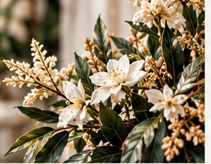 White flowering botanical arrangement