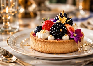 Elegant plated fruit tart